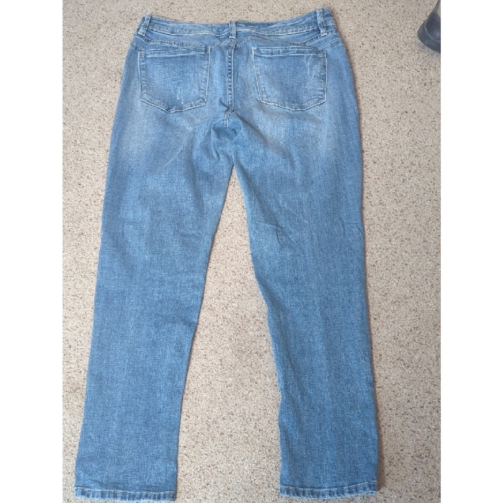 The Limited Light Wash Patchwork Straight Leg Jeans Distressed Denim