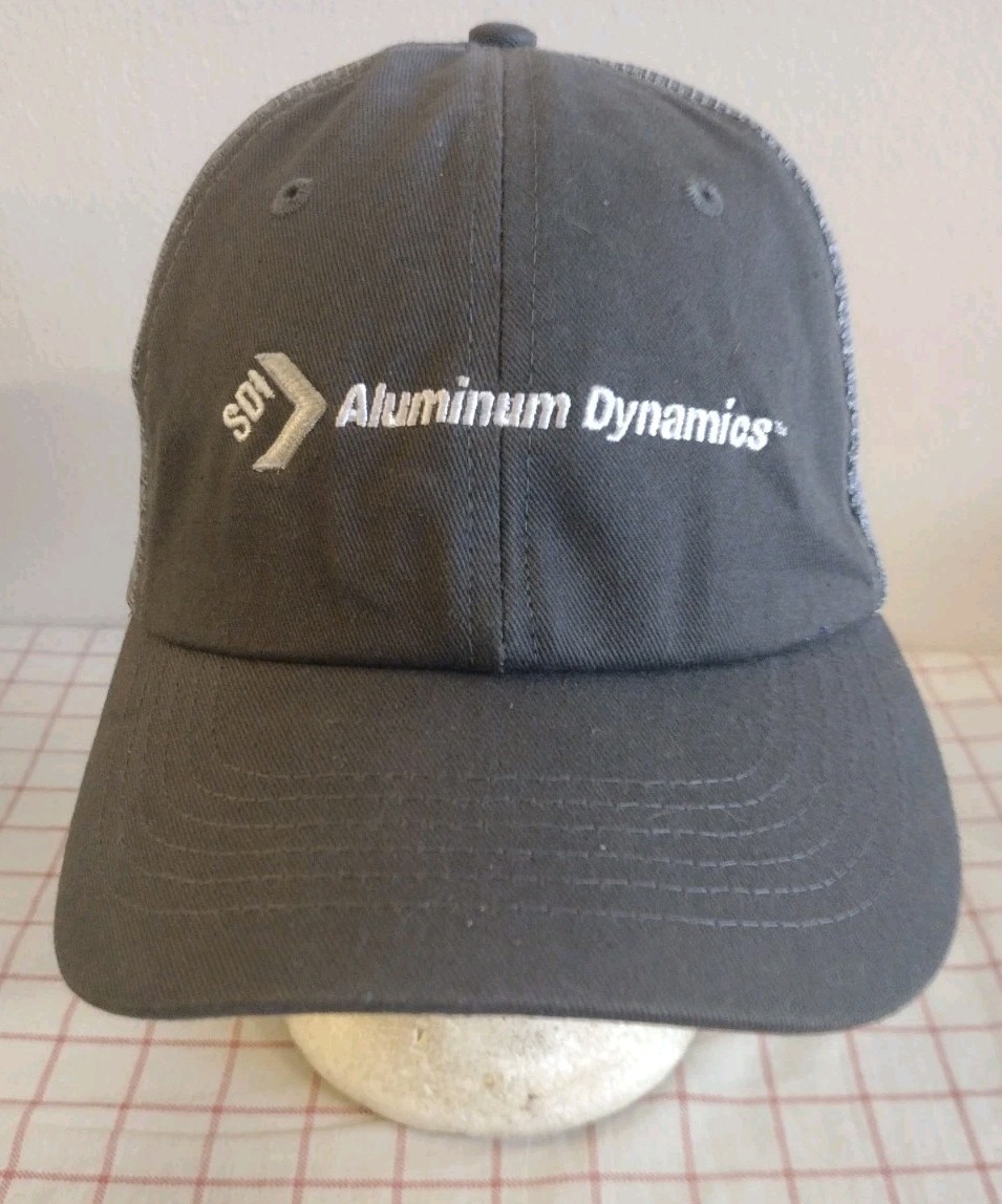 SDI Aluminum Dynamics Employee Trucker Cap Hat Gray Adjustable Embroidered Mesh