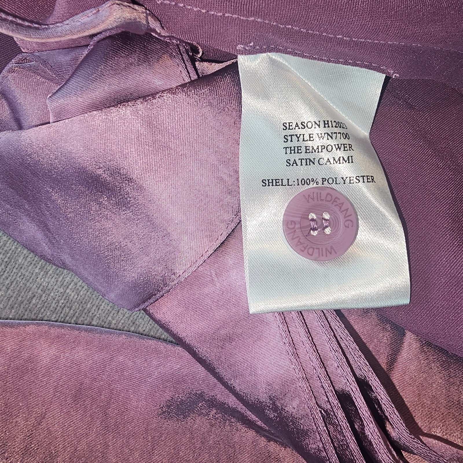 Wildfang The Empower Satin Cami Tank Medium W Tie Mauve Purple NEW