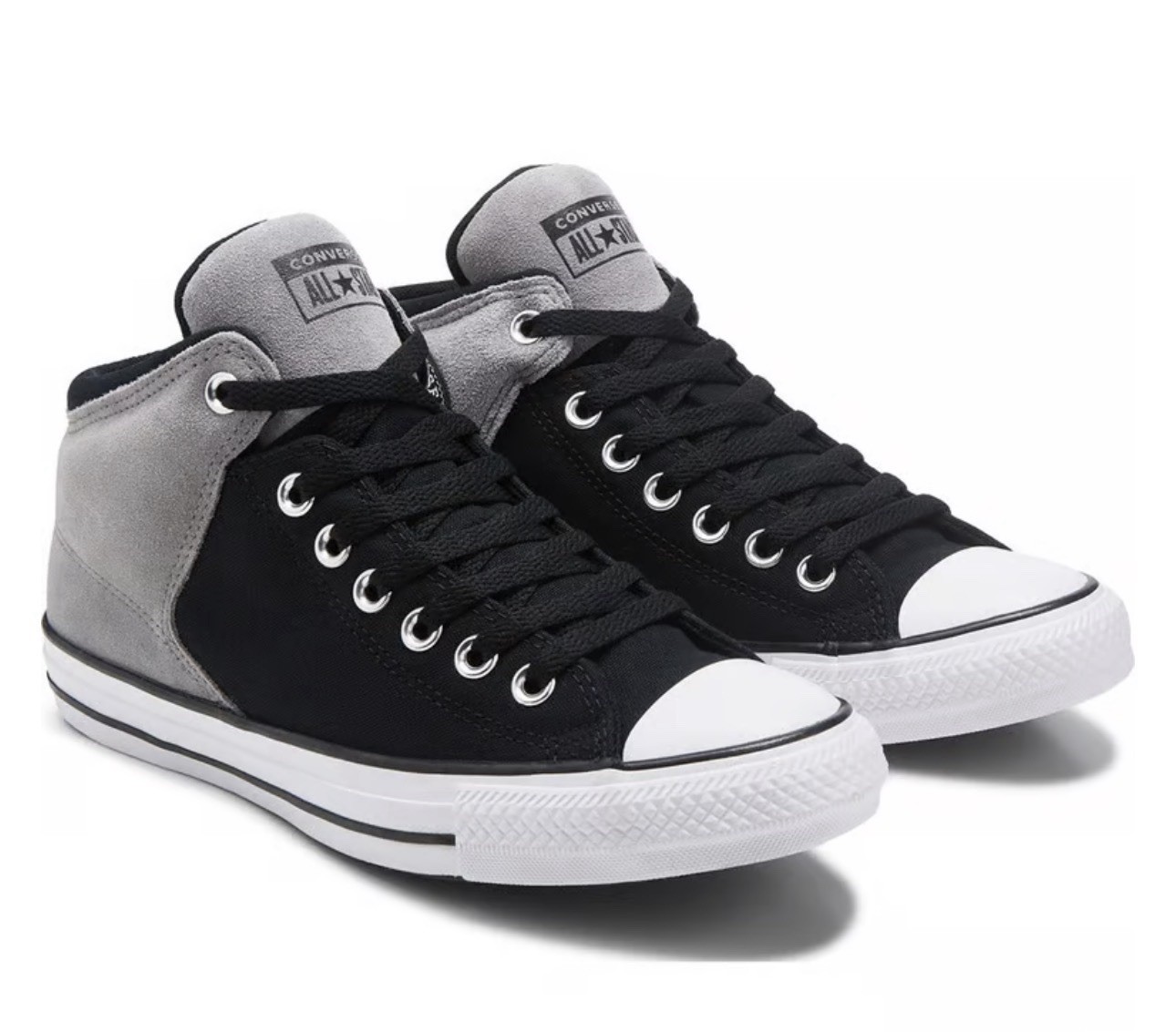Converse All Star Men’s Athletic Sneakers Black Gray Mid Top A16470C Breathable