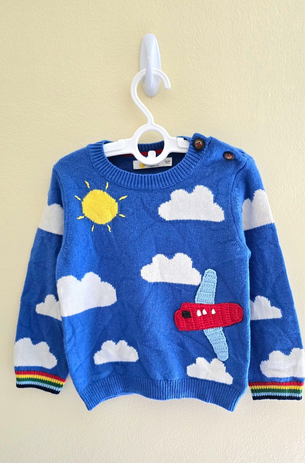 NWOT Baby Boden Fun Knitted Jumper Size 0/3-12/18
