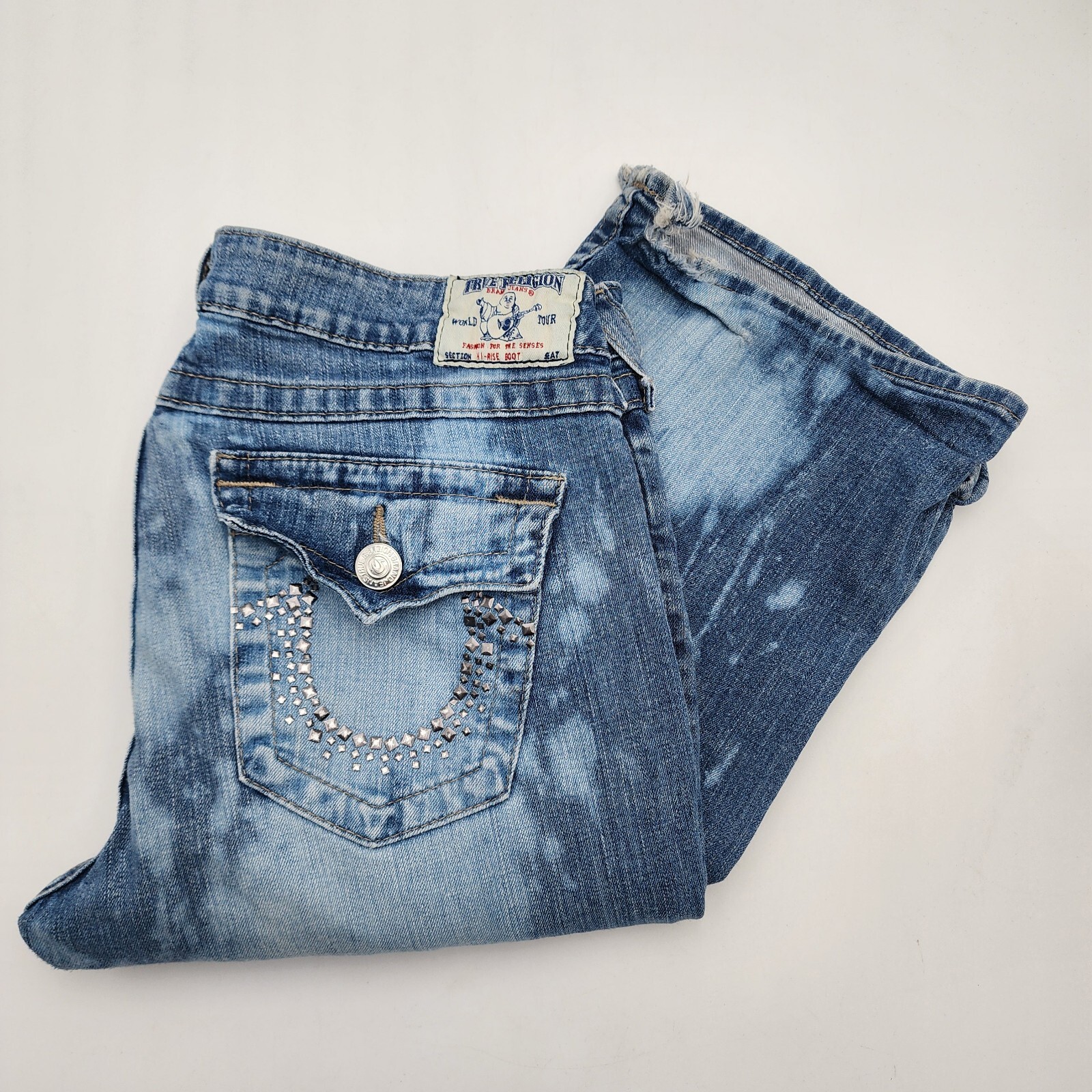 True Religion Women’s HI-Rise Boot Cut Jean’s Size 32 x 32 Blue SEE PICTURES