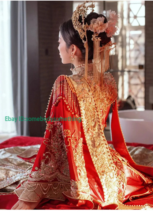 Chinese Traditional Wedding Dresses Hanfu Clothing Embroidery Xiuhe Dress