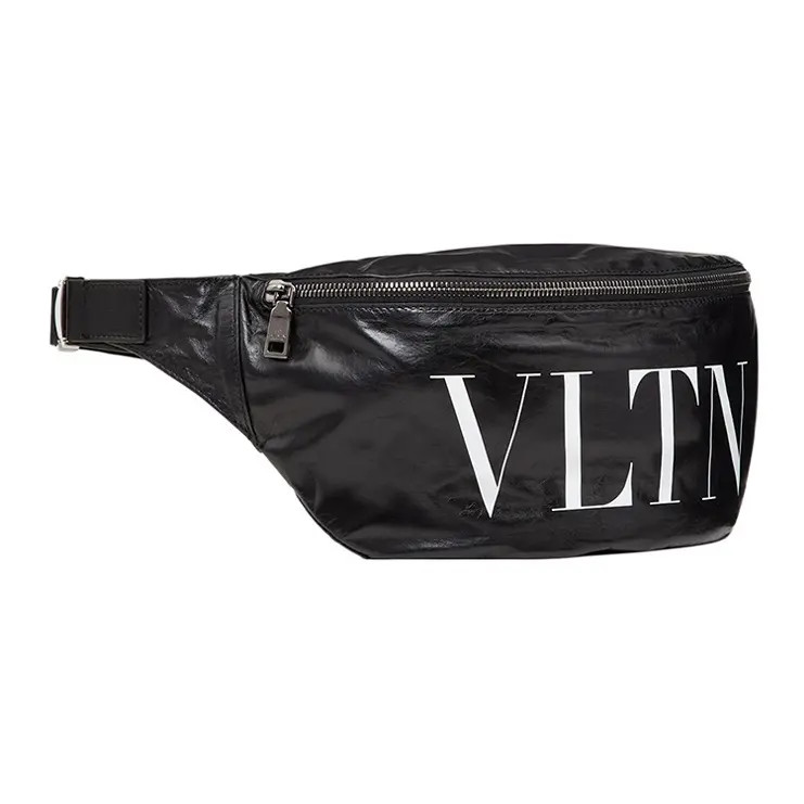 Valentino VLTN Calf Leather Belt Bag Men’s Black 11.6×2.7×6.3 in
