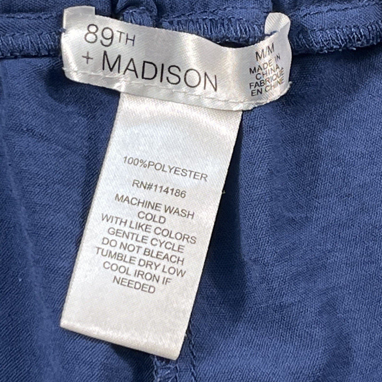89th & Madison Lightweight Work Casual Pants Women Medium Blue Relaxed Whimsicle