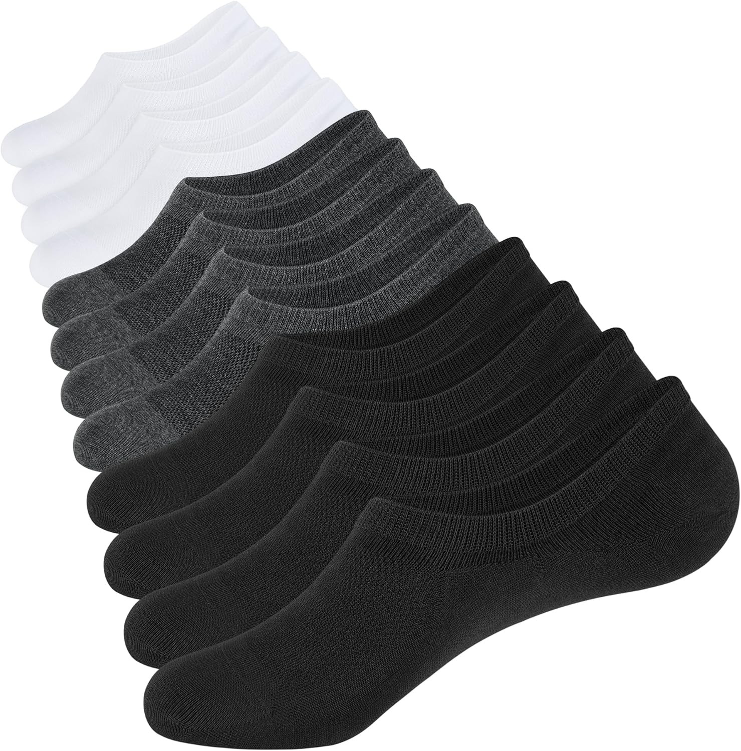 Mens No Show Socks Cotton Thin High Elasticity Low Cut Ankle Socks 6 Pairs