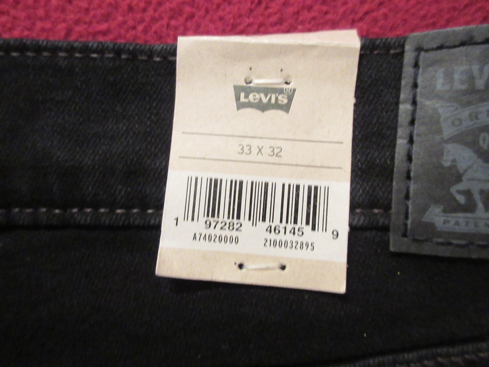 Levis 314 BlackJeans Womens 33 x 32 Shaping Straight Blackout Biker Denim