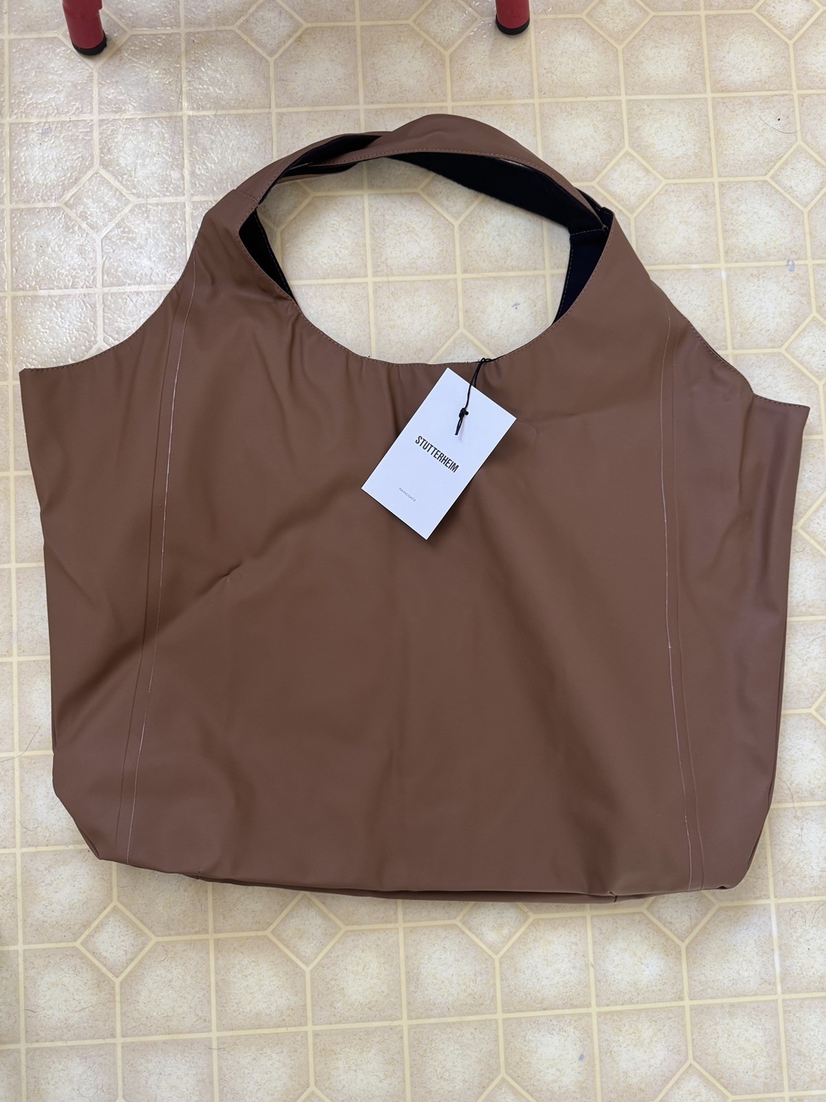 Stutterheim Sweden Svea Tote Bag Cognac Brown new large tote bag