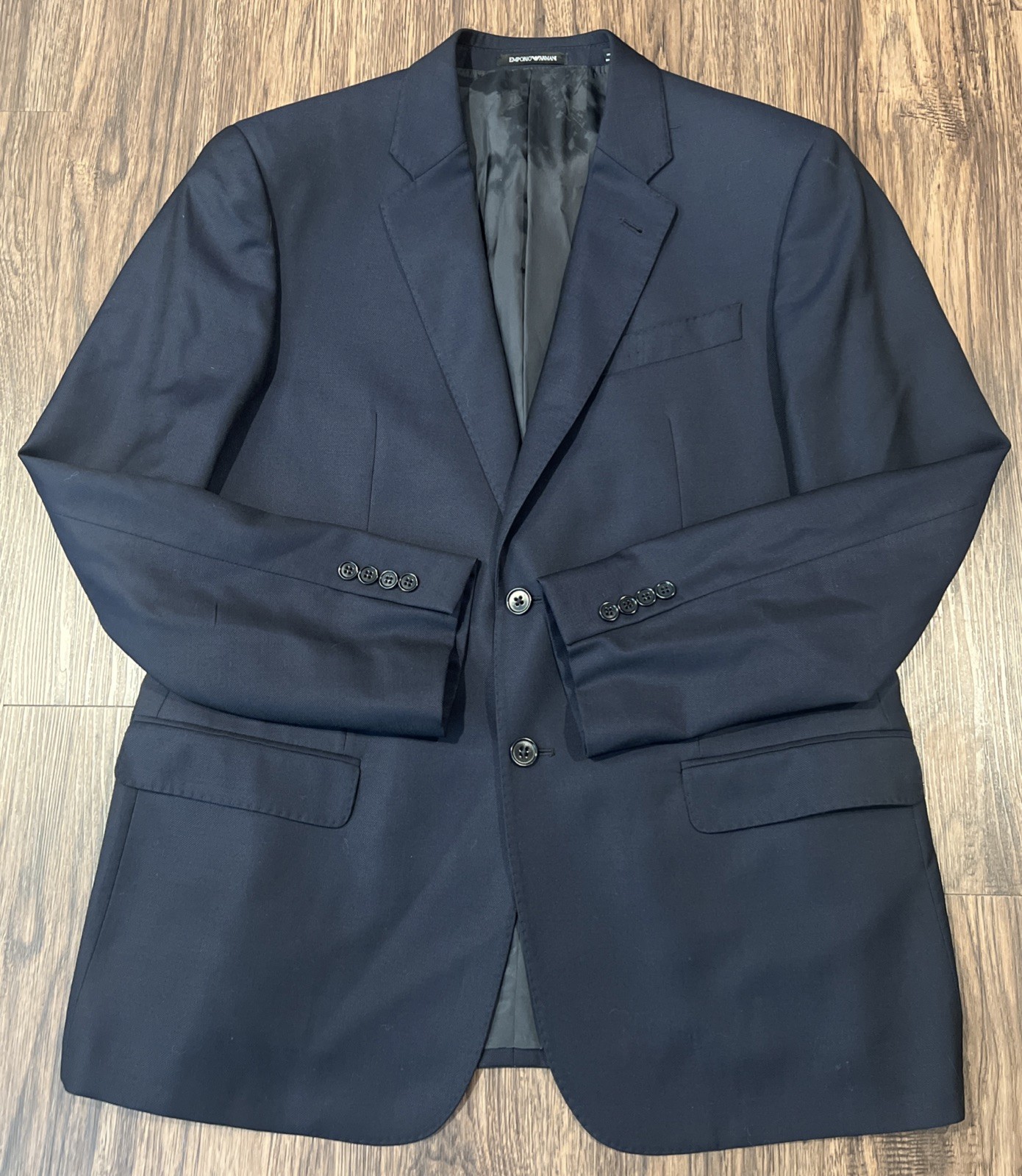 Emporio Armani G-Line 100%Wool Color Blue Blazer Jacket Size 52R READ NOTES
