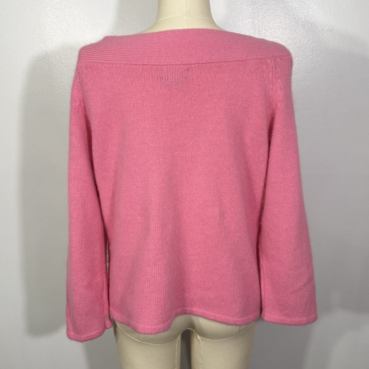 Vintage Pink Sweater Angora Wool 1990s Large