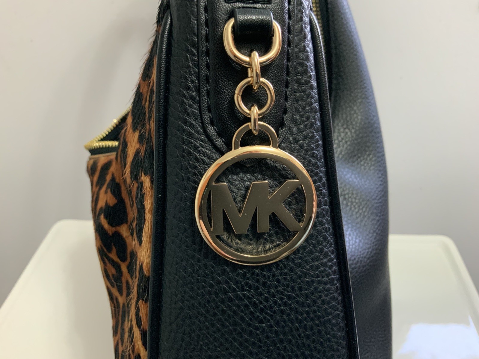 MICHAEL KORS Nayla Medium Leopard Print Calf Hair Shoulder Bag