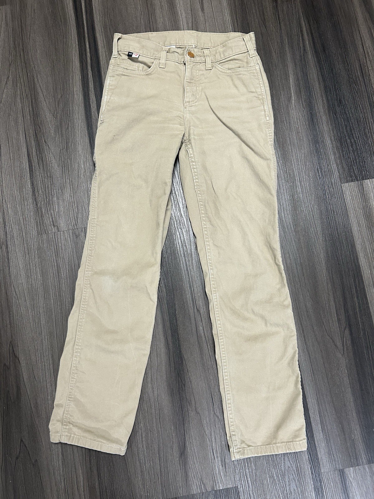 Carhartt FR Flame Resistant Work Pants Beige 2 Short 98% Cotton 2% Elastane