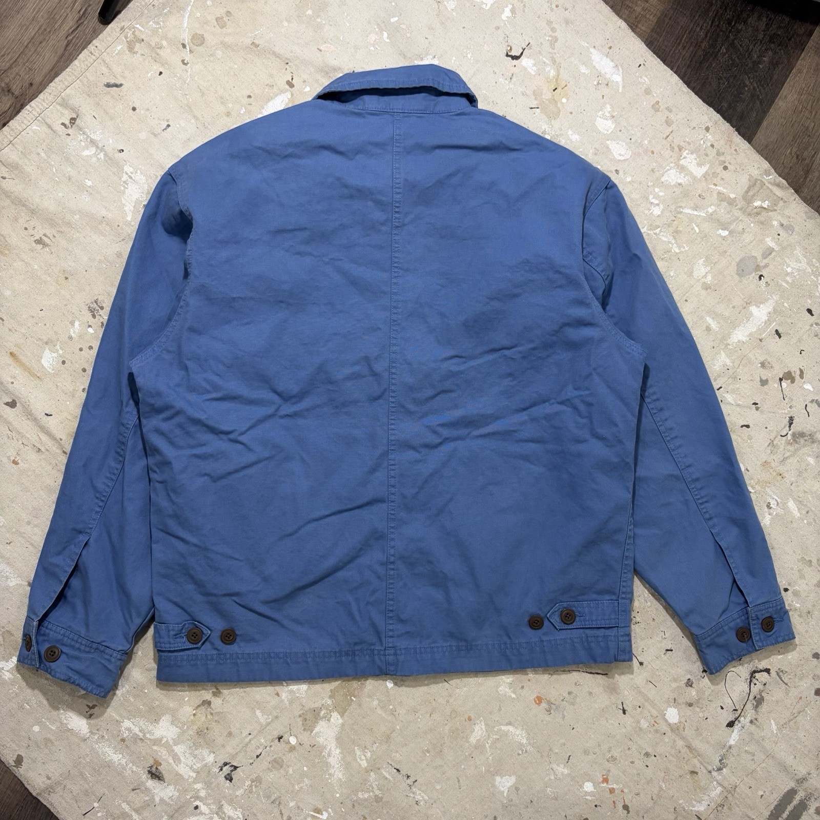 Vintage GAP Jacket Y2K 2000s Men’s Medium Full Zip Up Harrington Blue Cotton