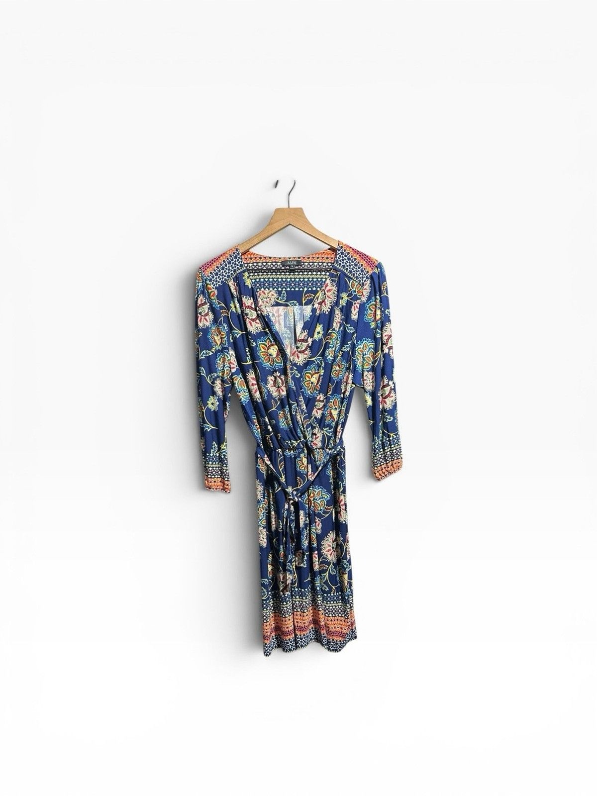 A.U.W Estilo Dress Womens 16 Paisley Print Belted Fit & Flare