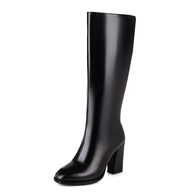 New For Girl Women’s Elegant Knee High Boots High Boots Zipper Heeled Long Shoes