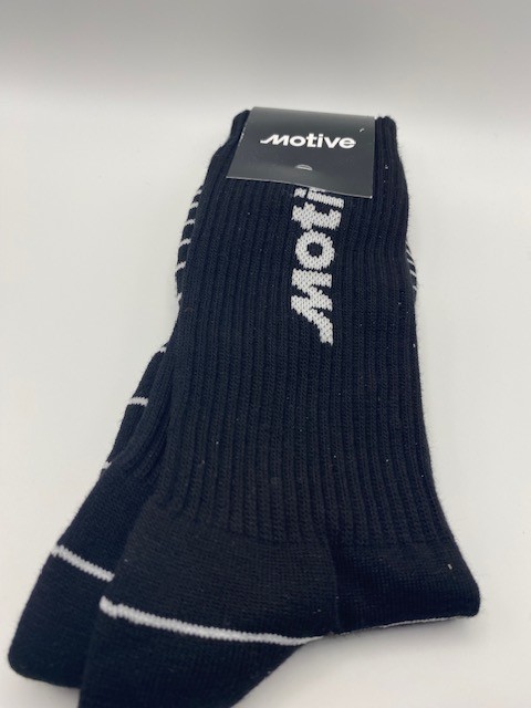 Motive Cotton Crew Socks Black White Striped New With Tags One Size