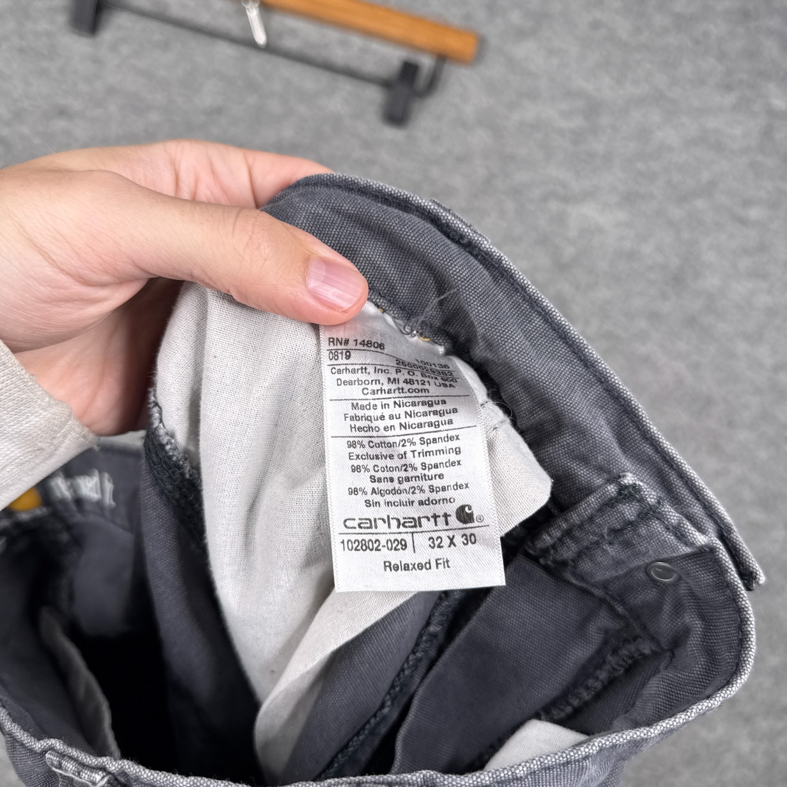 Vintage Carhartt Pants Mens 32×30 Grey Double Knee Work Canvas 102802-029