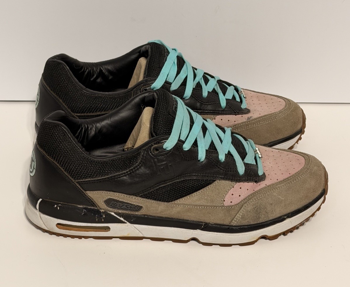 DVS HUF 4 Vintage Skateboard Skate Shoes Men’s Size 11.5 Brown/Black/Pink EUC