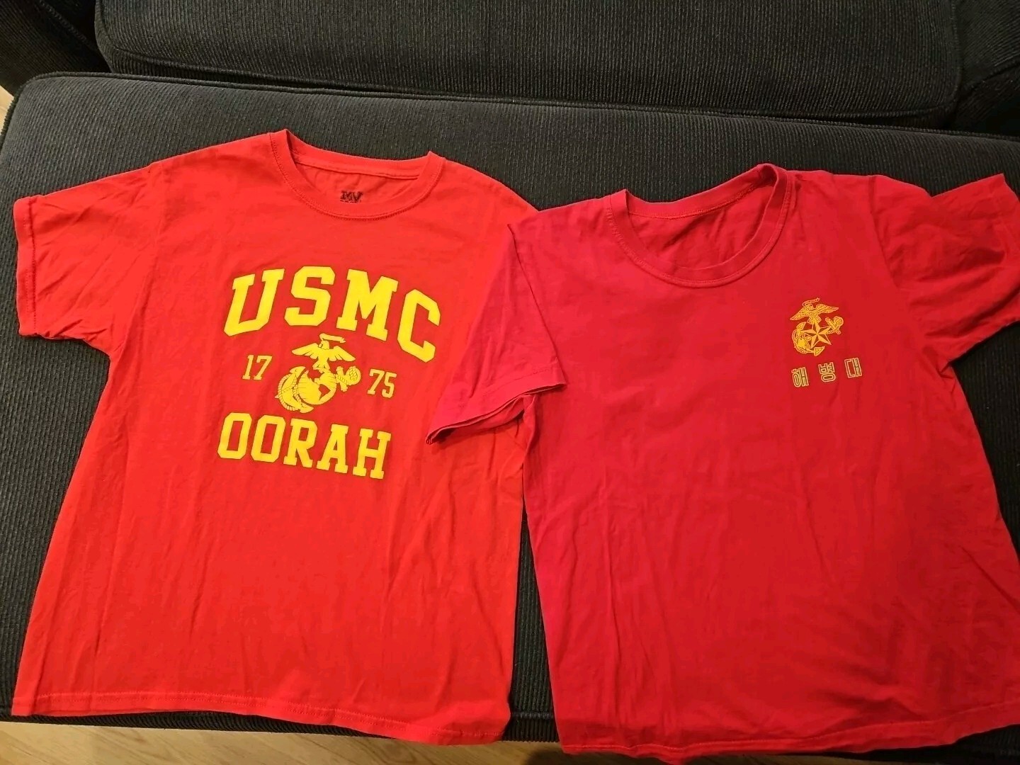 USMC Oorah and Republic Of KOREA MARINE CORPS Youth Medium Tshirts