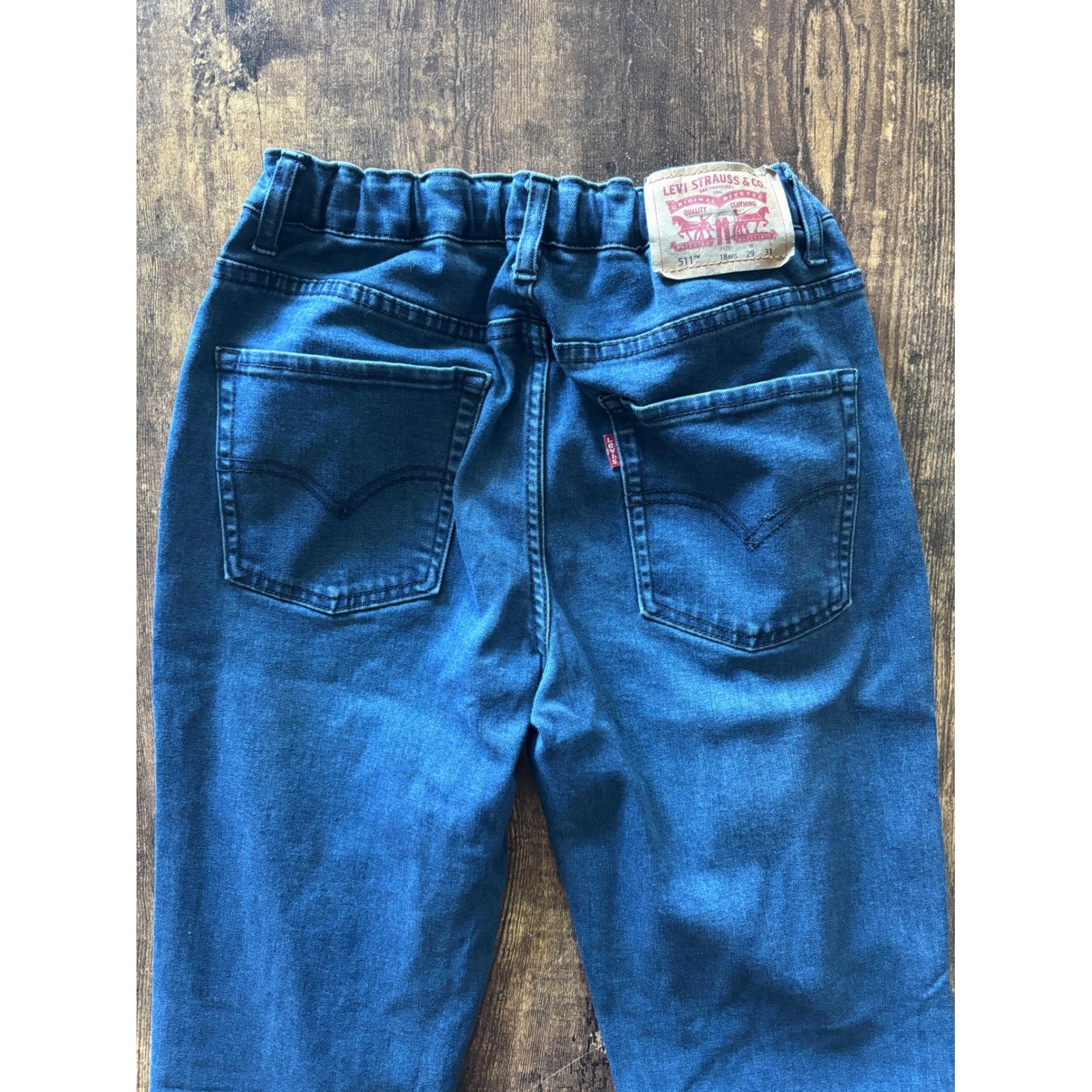 Levis 511 Slim Fit Boys Jeans Size 18 Reg W29 L31 Medium Wash Adjustable Waist
