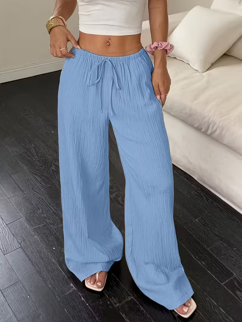 Women’s Elegant Trousers Casual Straight-Leg Pants – UK 10 (Choice Of Colours)
