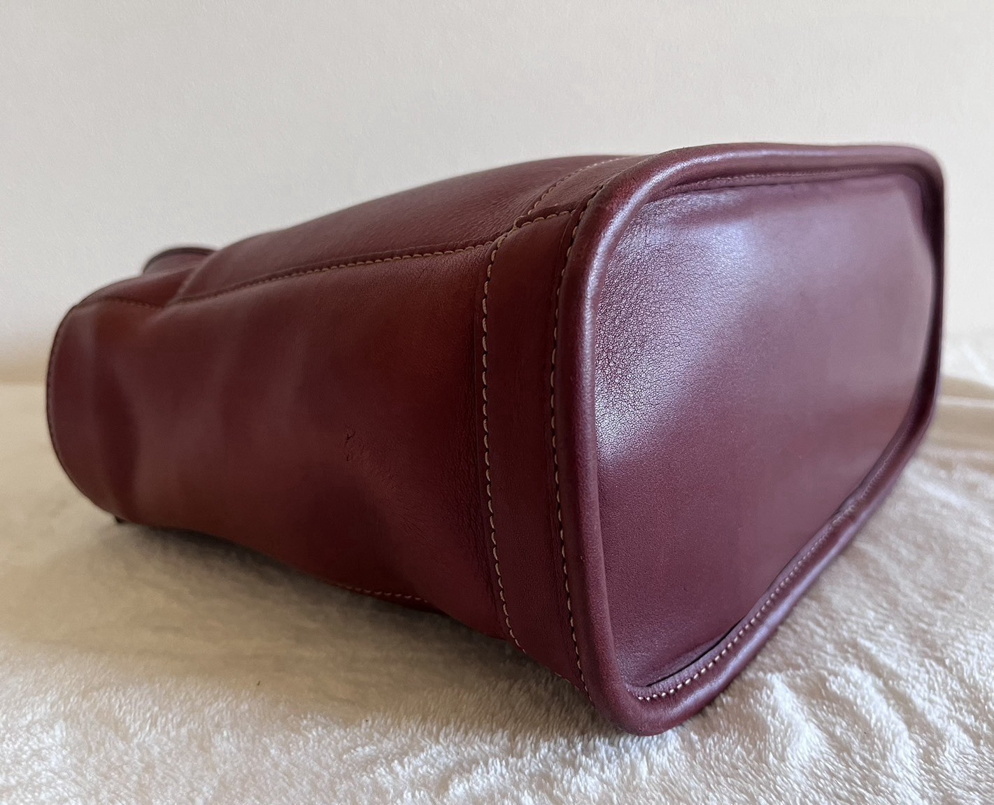 Coach Vintage Bleecker Satchel 9303 Rare Burgundy Leather Tote Bag Made in USA