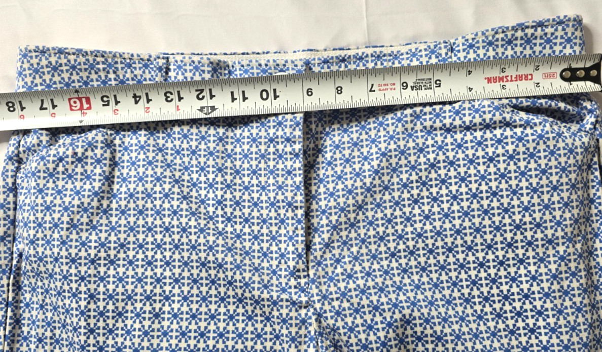 Womens Luxury Counterparts Pattern Pants Blue White Size 16 Cotton Stretch