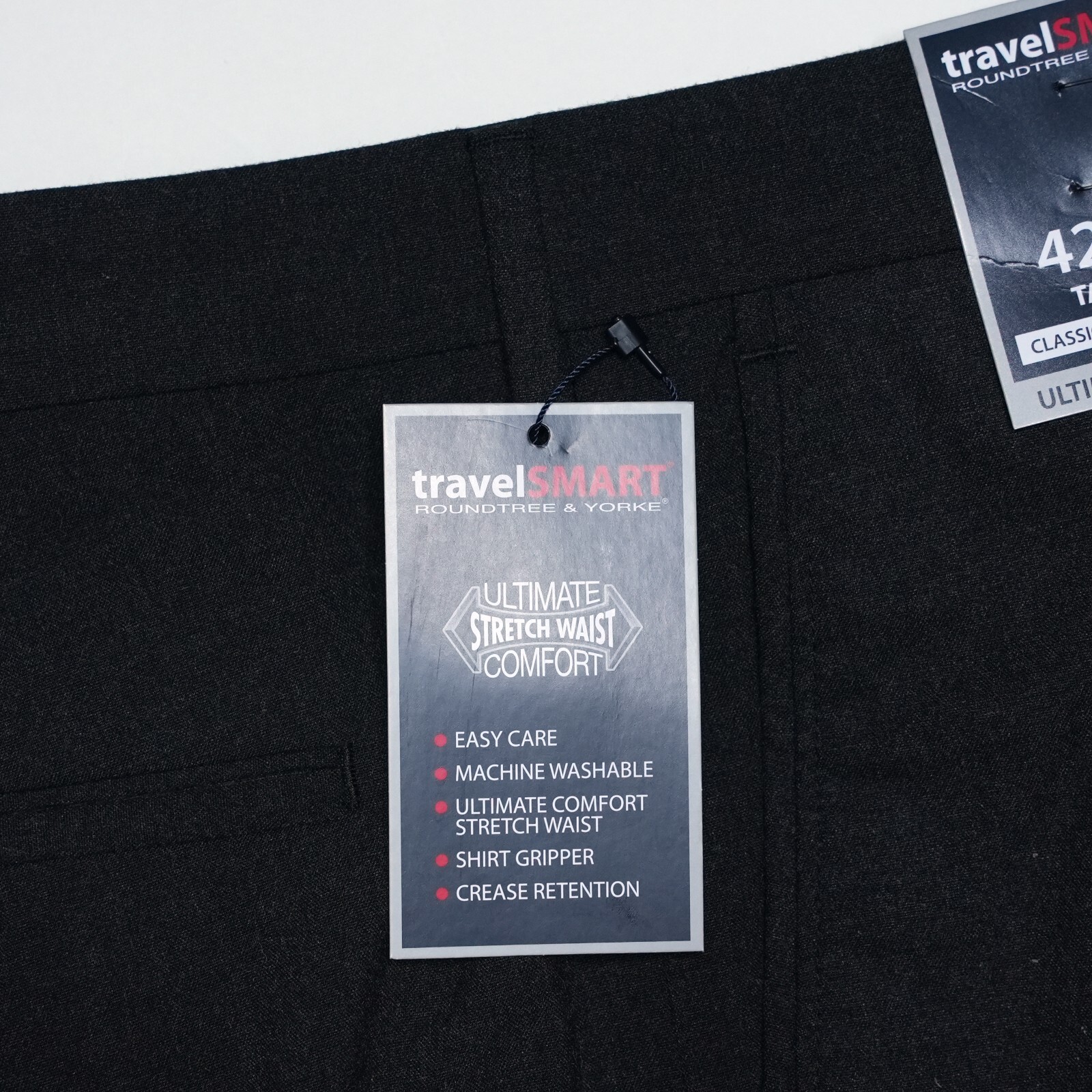 Roundtree Yorke TravelSmart Pants XLT 42″x36 Tall Charcoal Easy Care Comfort NWT