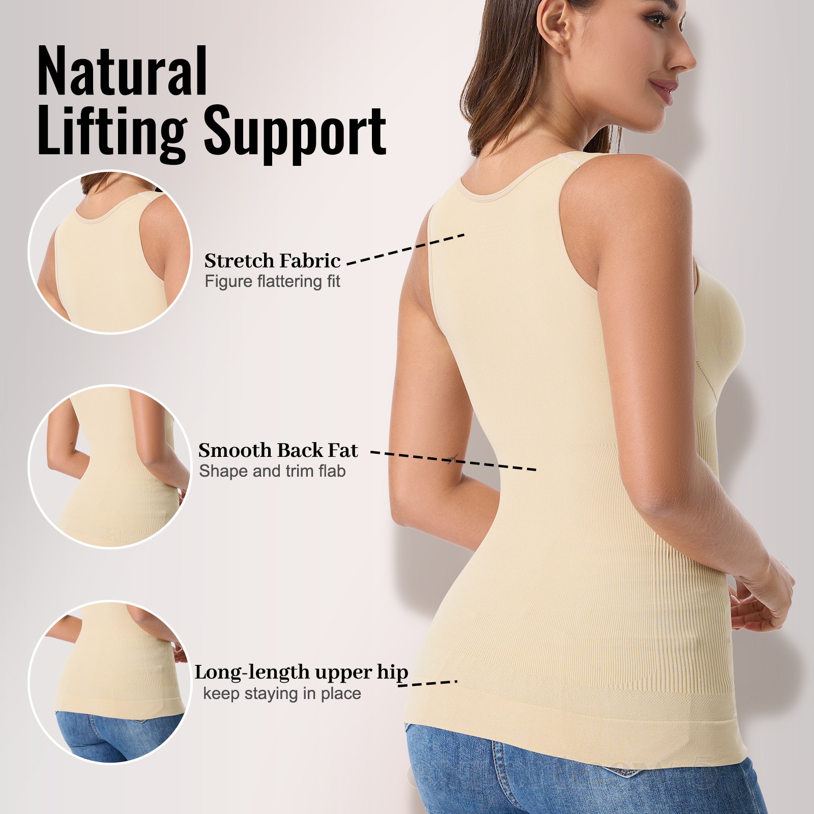 Women Slimming Body Shaper Belly Compression Vest Girdle Built-in Bra Tank Top