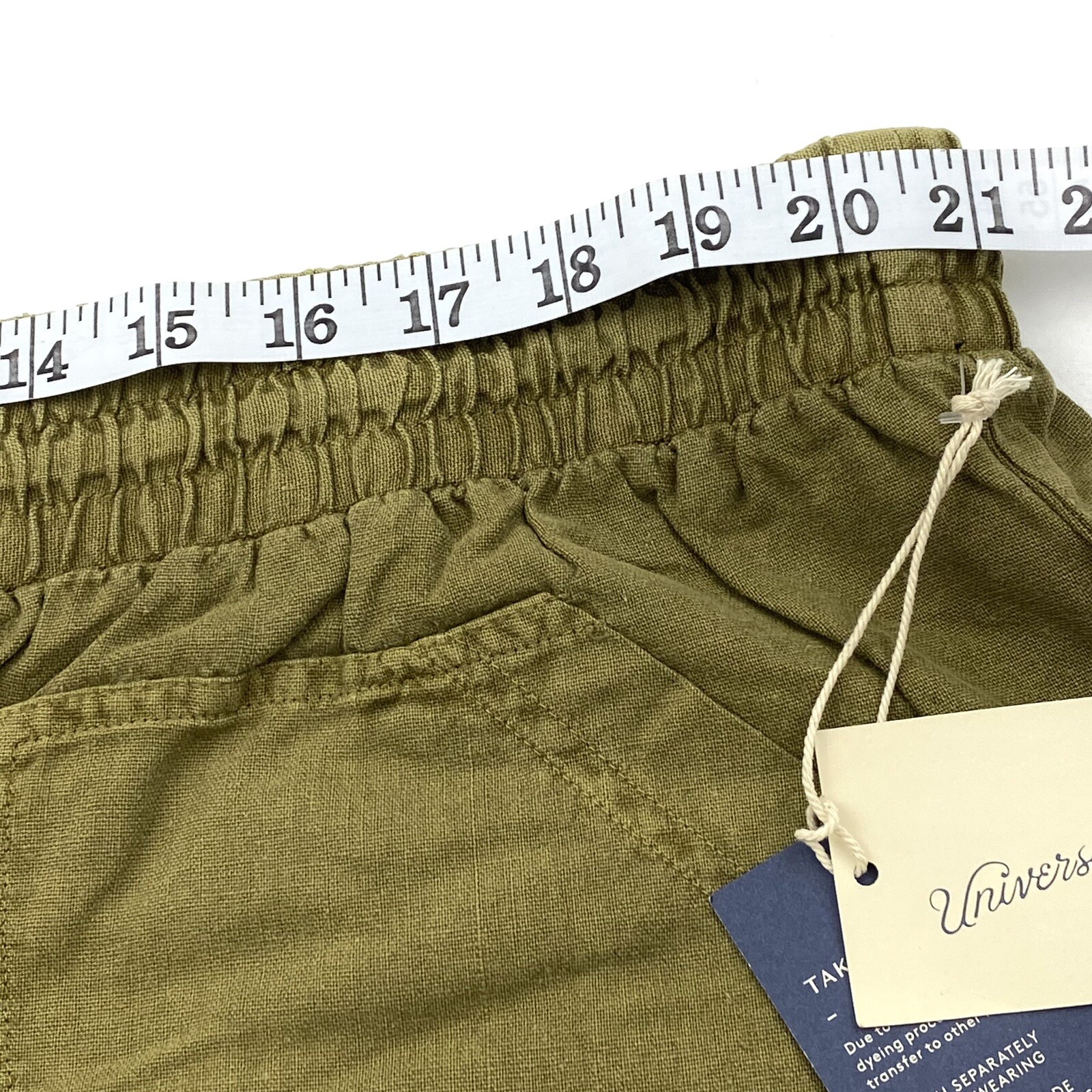 Universal Thread Womens Plus Size 2X Mid-Rise Tie Waist Utility Shorts Olive