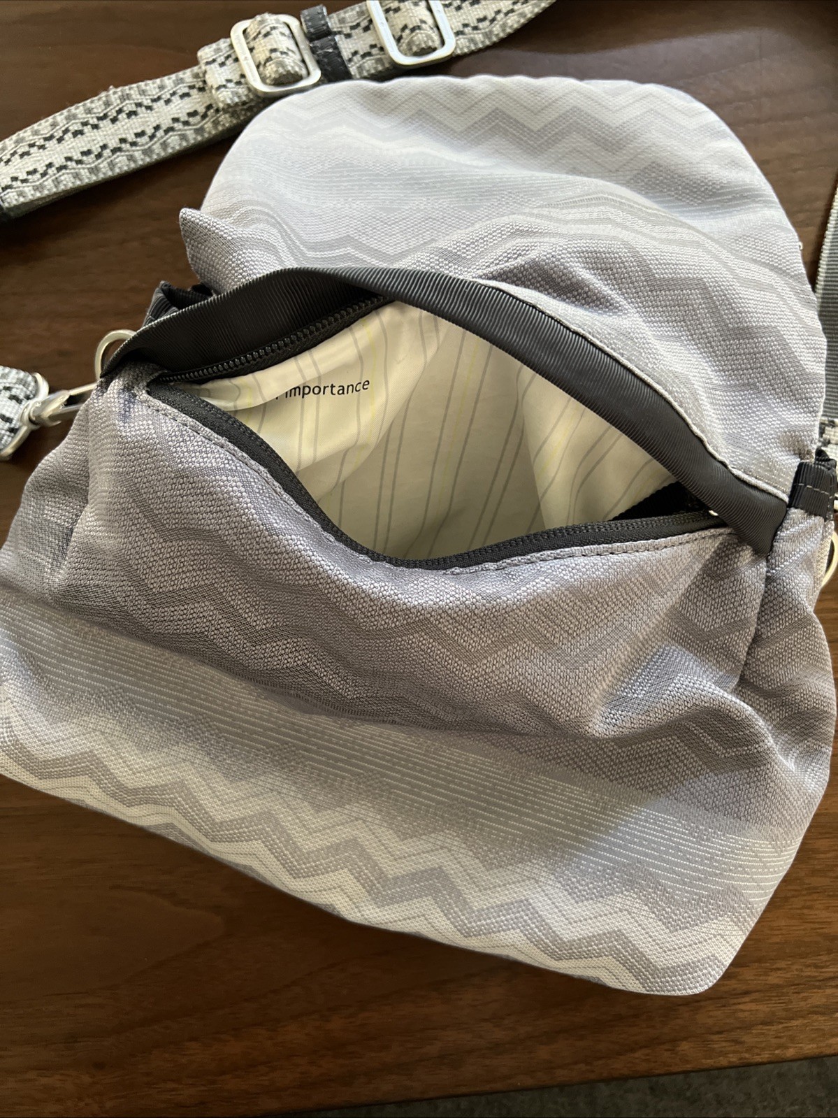 Lululemon Party Om Crossbody Messenger Gorpcore Festival Purse Gray Zig Zag