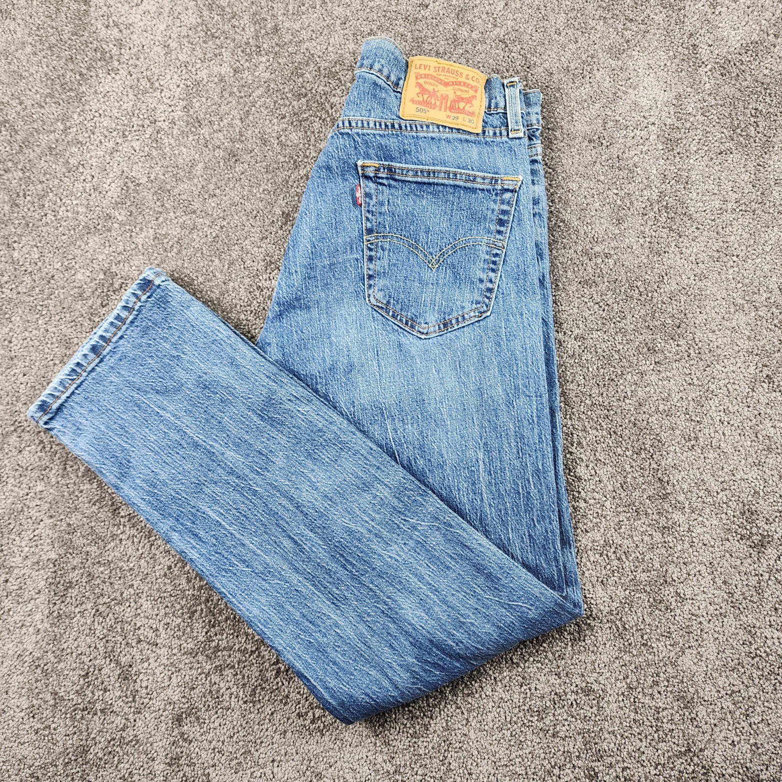 Levi’s 505 Jeans Mens 29×30 Blue Classic Straight Fit 100% Cotton Workwear Denim
