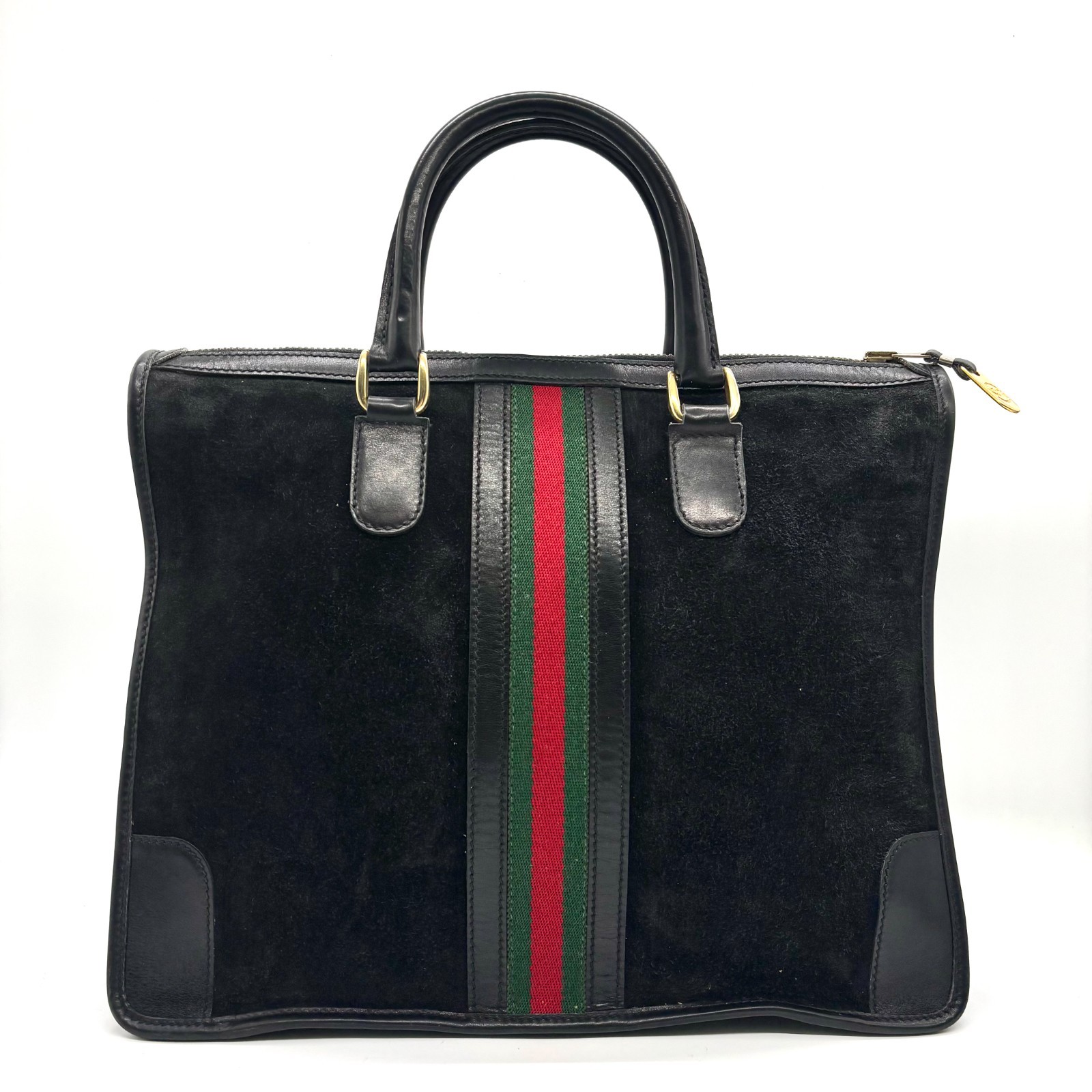 Gucci Business Bag Hand Bag Suede Sherry Mens #413