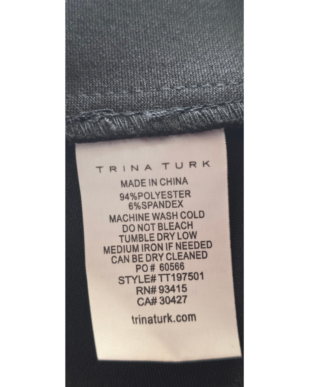 Trina Turk Size 4 One Shoulder Bell Sleeve Dress Black NWT