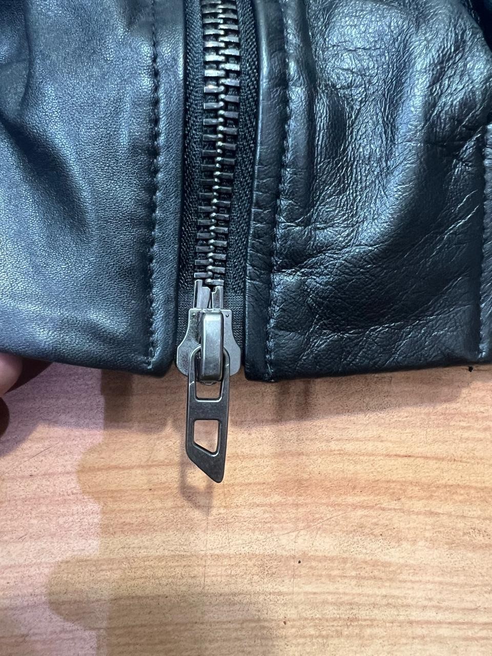 Diesel Men Hooded Leather Jacket Size M
