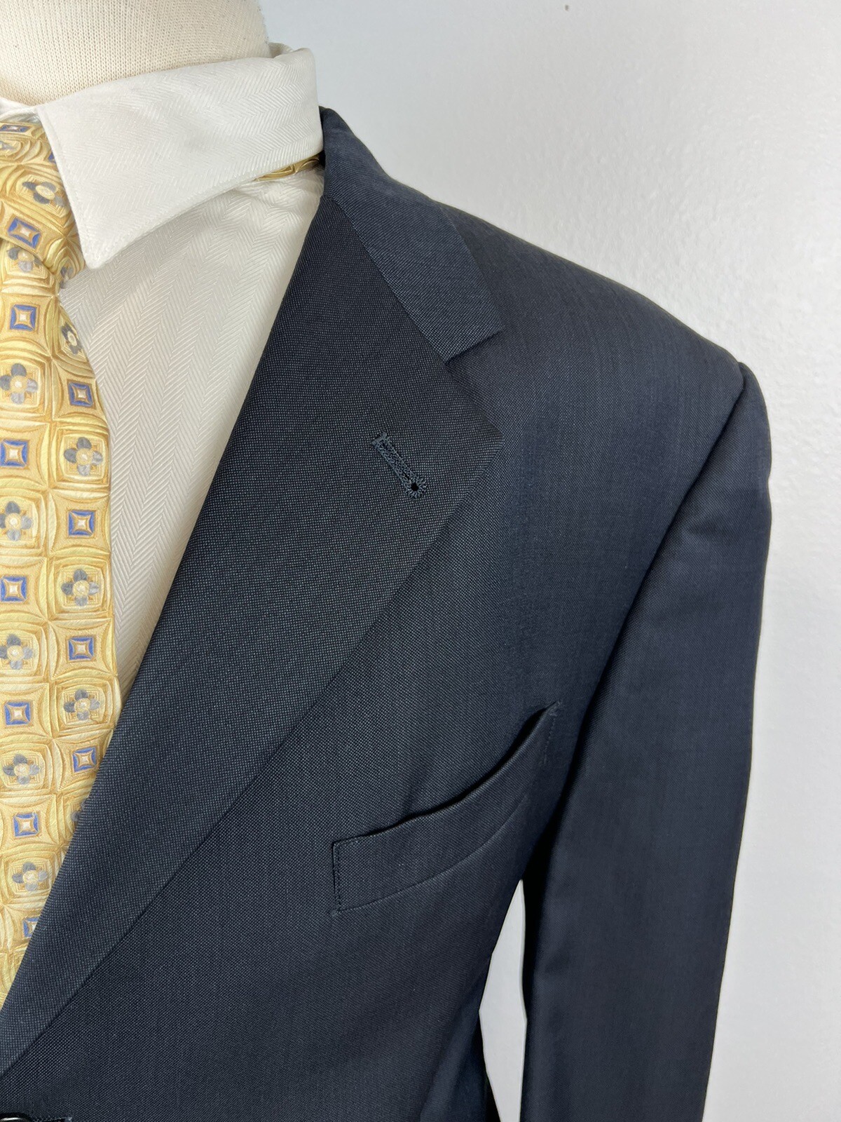 Daniel Cremieux Men’s Navy Nailhead Loro Piana Wool Sport Coat Blazer Size 46 L