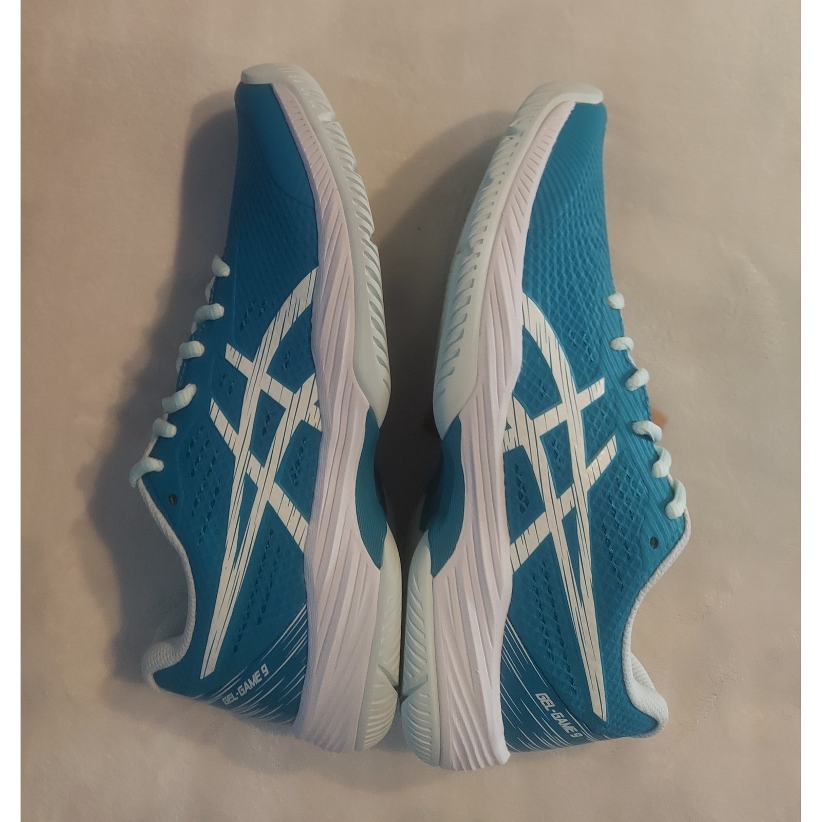 Asics Womens Teal & White Gel Game 9 Sneakers Tennis Shoes Pickleball Size 7 NWT