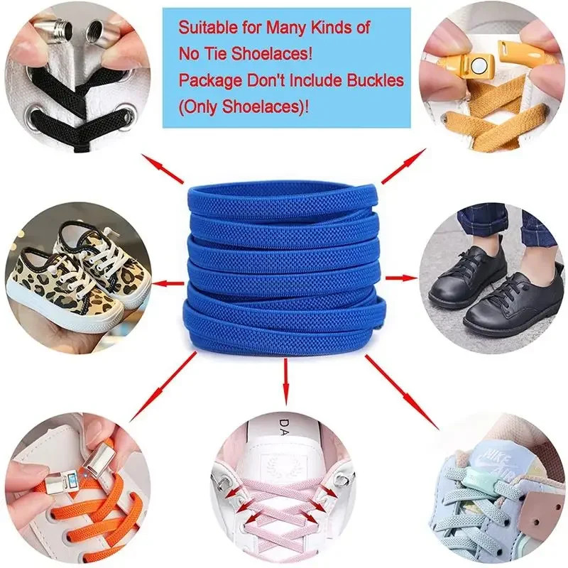 Elastic Flat Classic Sneakers Shoelaces 7 Mm Width Shoelaces for Kids Adults Sho