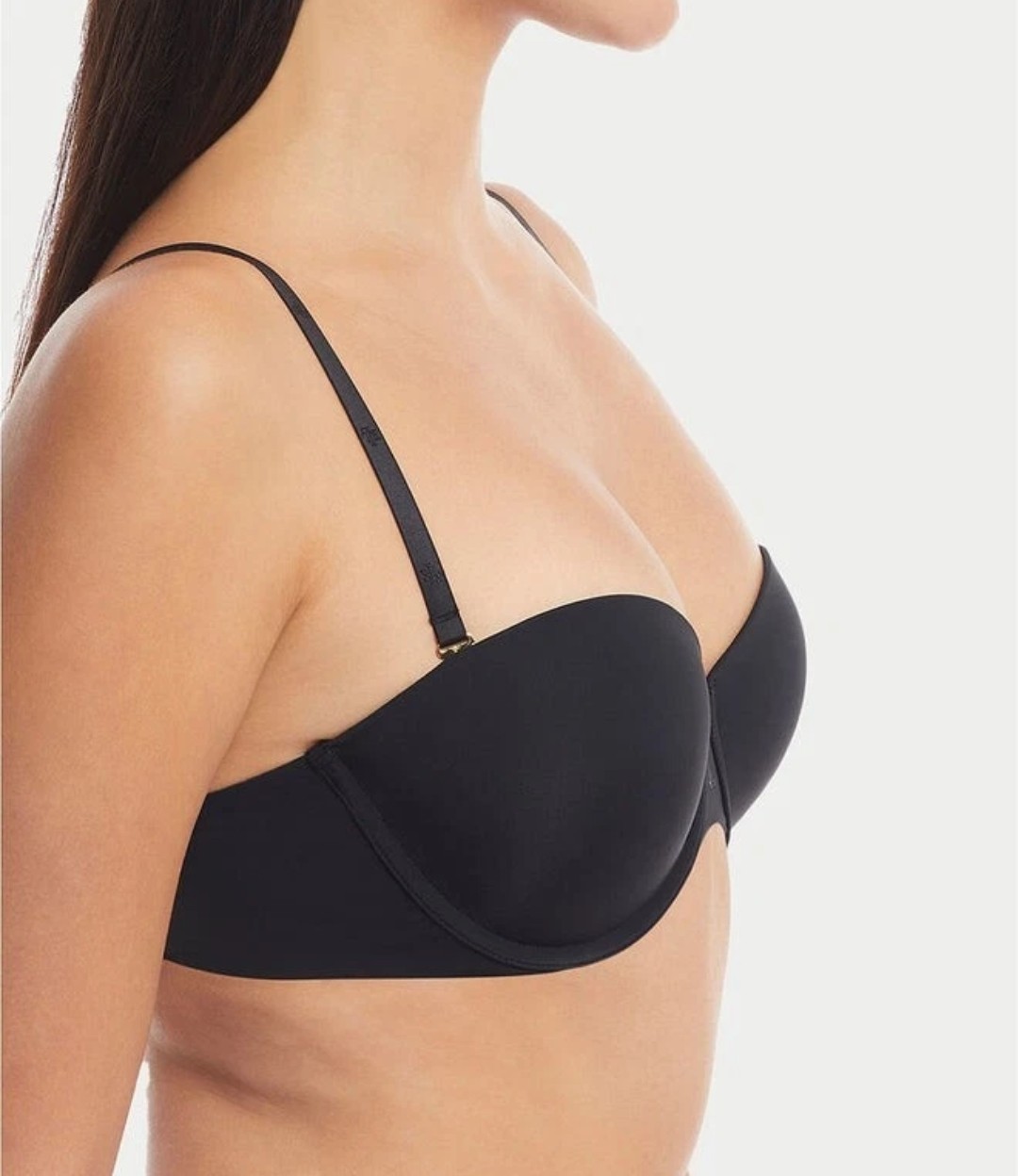 Lauren Ralph Lauren Womens Luxe Smoothing Convertible Strapless Bra Black $68