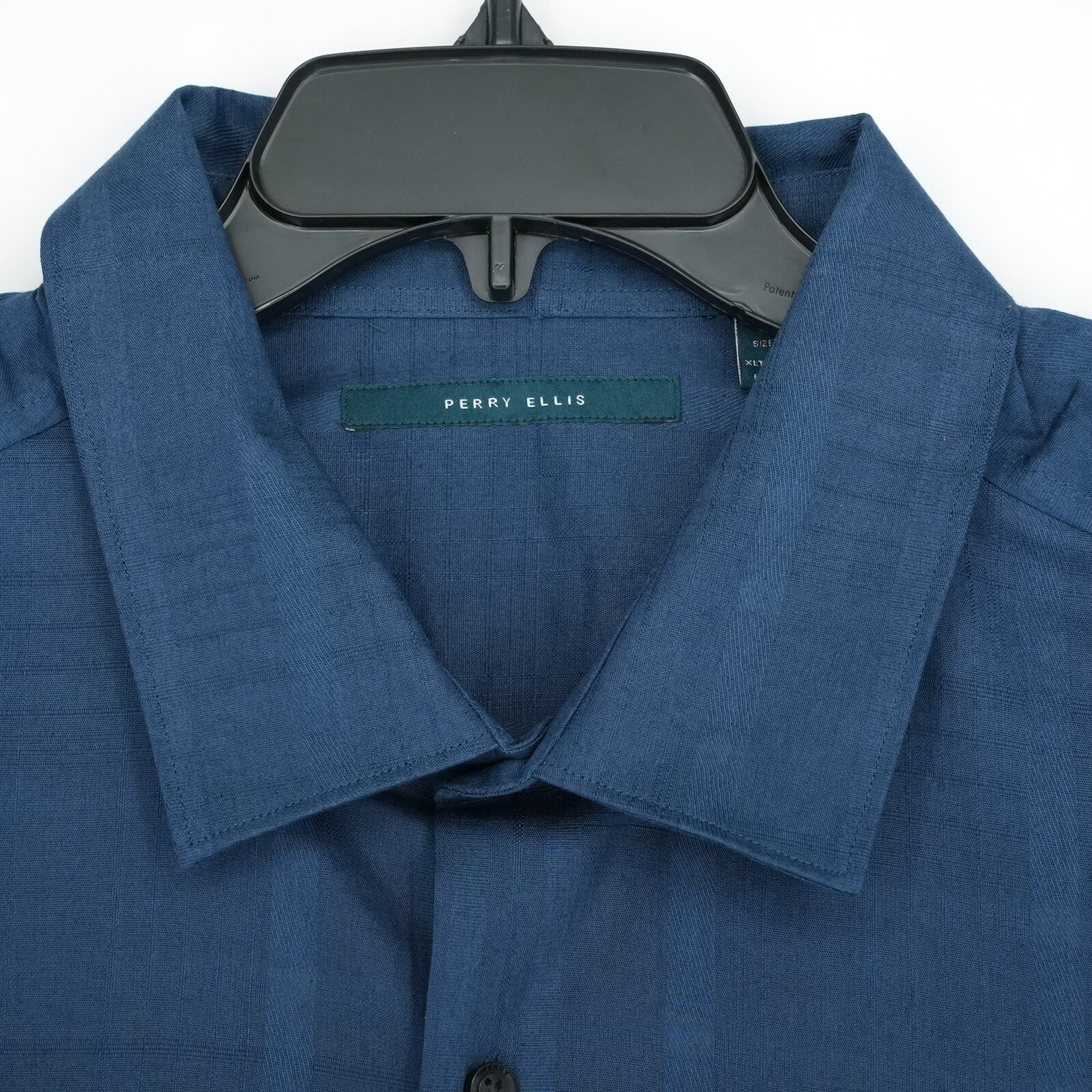 Perry Ellis Men’s Short-Sleeve Shirt XLT Blue Check NWT $89.50