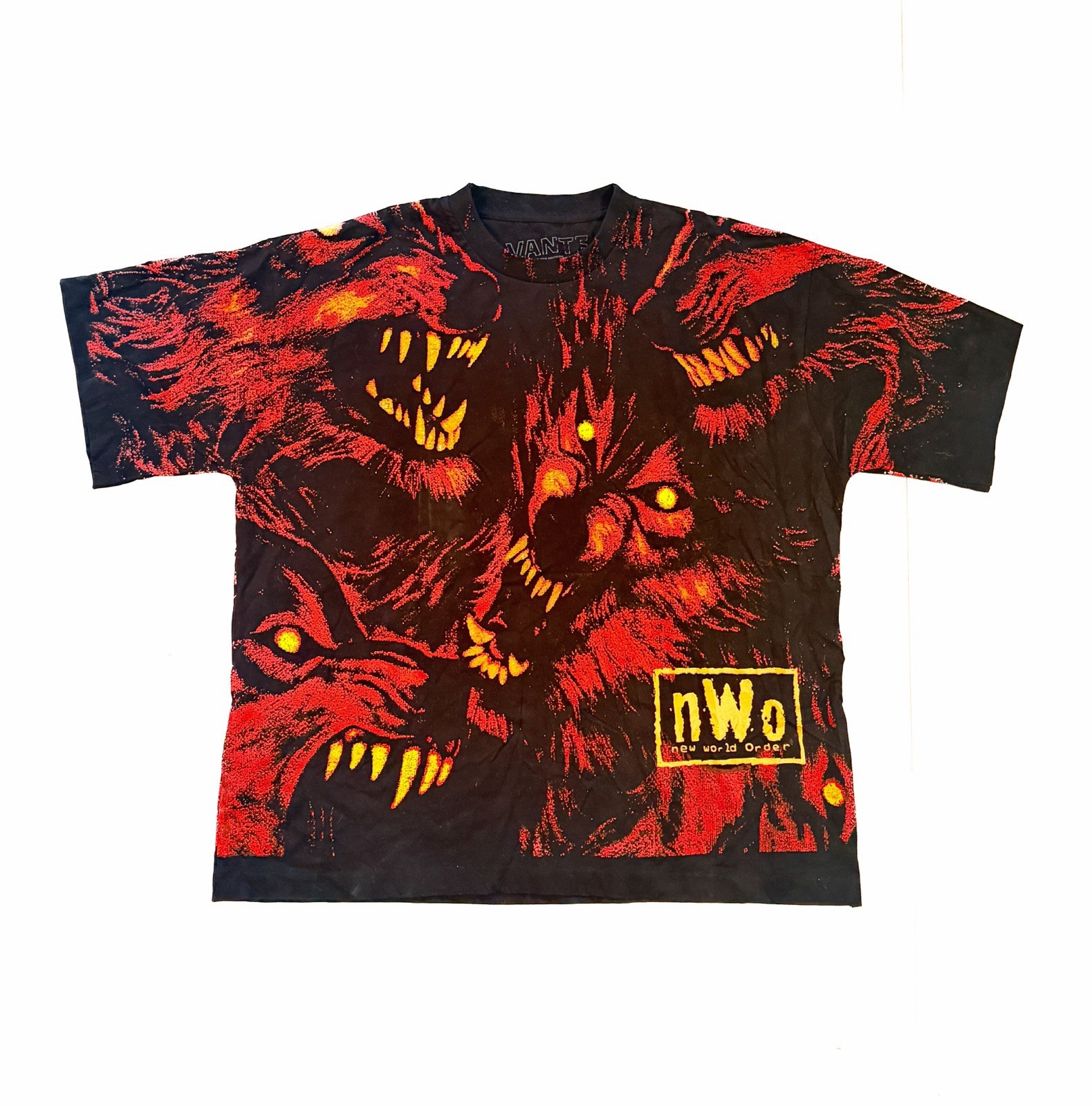 VANTE all Over Print Wolf Pak NWO Tshirt 3x Vintage Wresting 3XL Tee Shirt Wwe