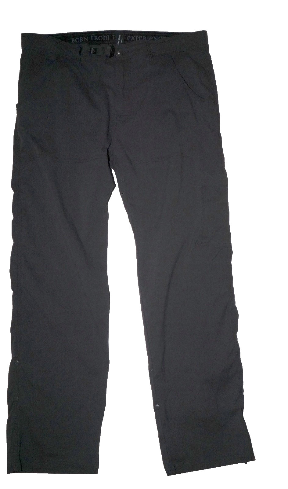Prana Mens ZION Pants Iron Grey Stretch Convertible Roll-Up Size 36 x 32 A+
