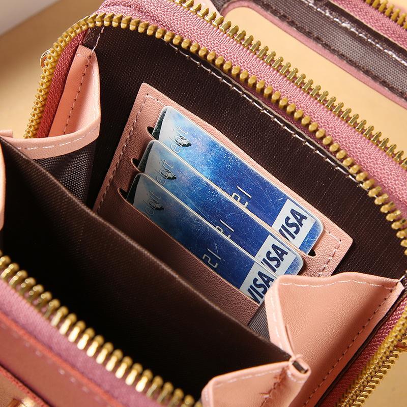 Women’s handbags, cell phone wallets, touch screen wallets