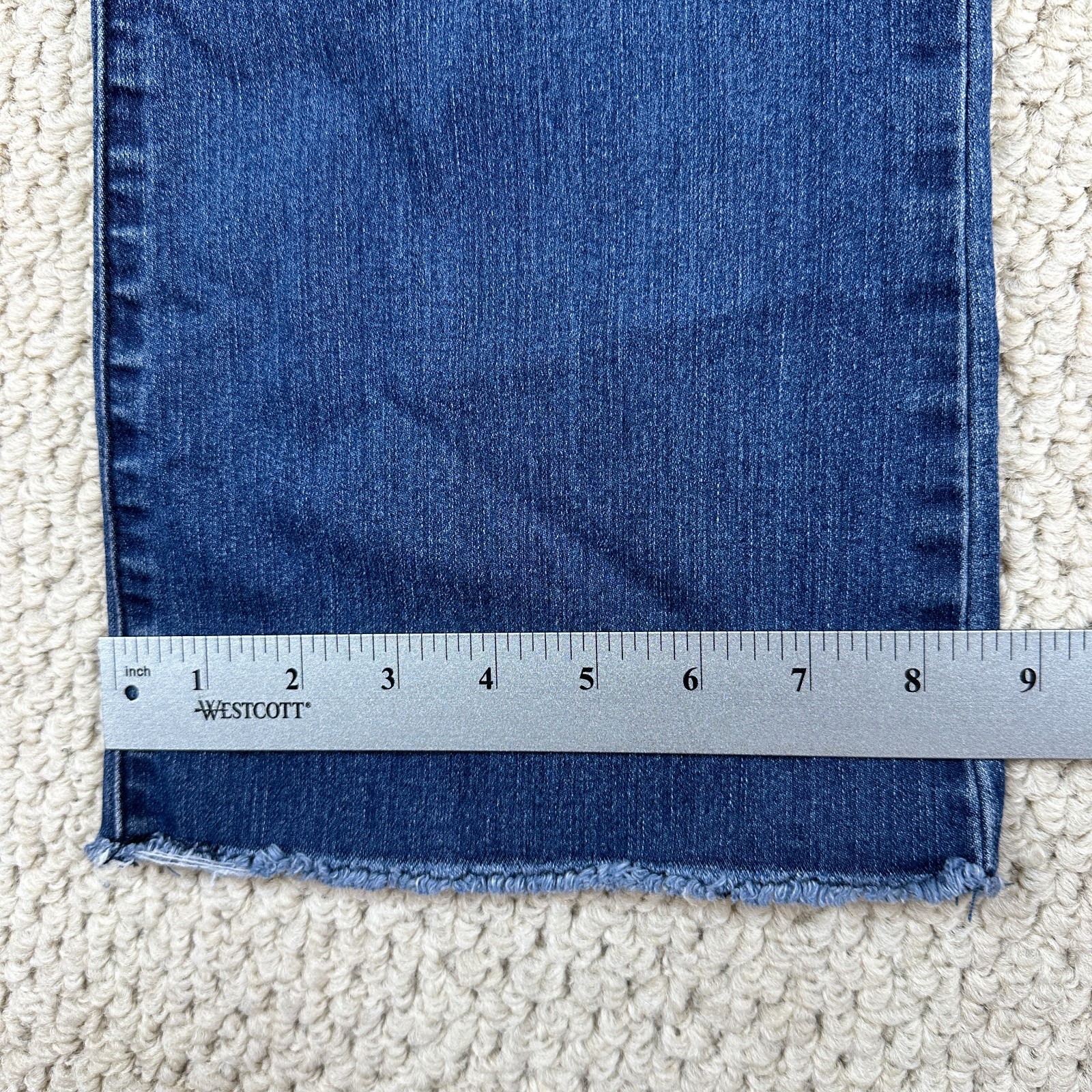 Democracy Jeans Womens 10 Blue Ab Technology Itty Bitty Bootcut Stretch Frayed