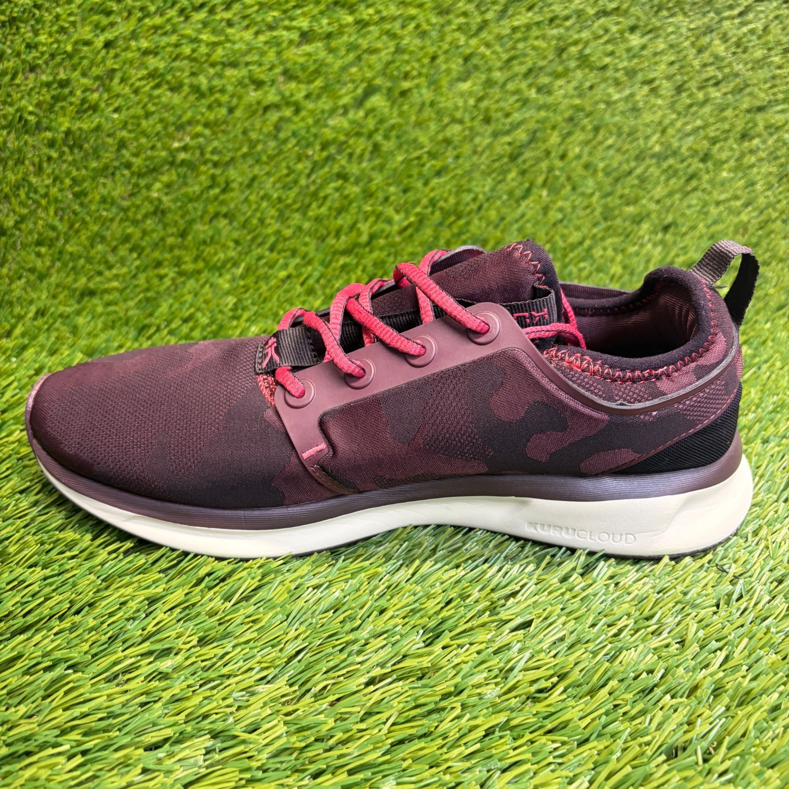 Kuru Atom Camo Wine Burgundy Womens Size 8.5D Athletic Running Shoes Sneakers
