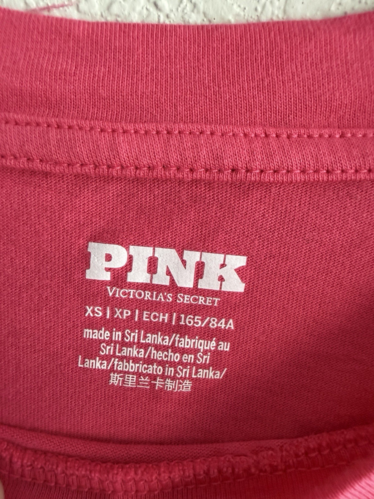 Victoria’s Secret PINK Perfect Cotten Tee ~ Double Bubble Heart Bling ~XS~