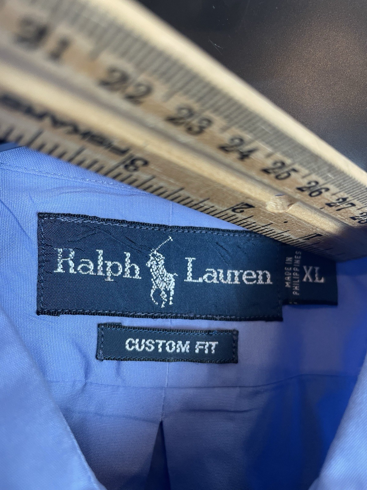 Polo Ralph Lauren Shirt Men’s XL Custom Fit Long Sleeve Blue Cotton Pony