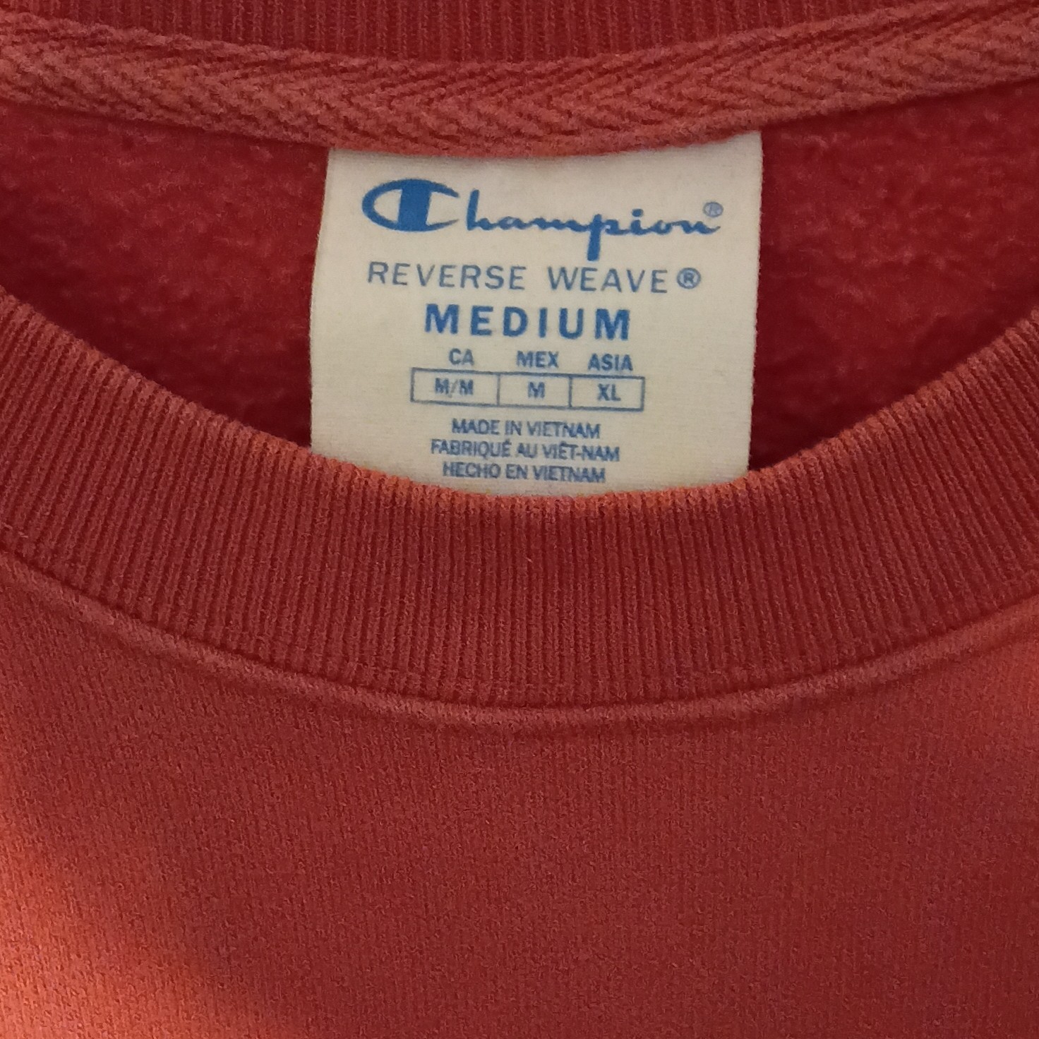 Champion Reverse Weave Sweatshirt Medium Rust Orange Embroidered Logo