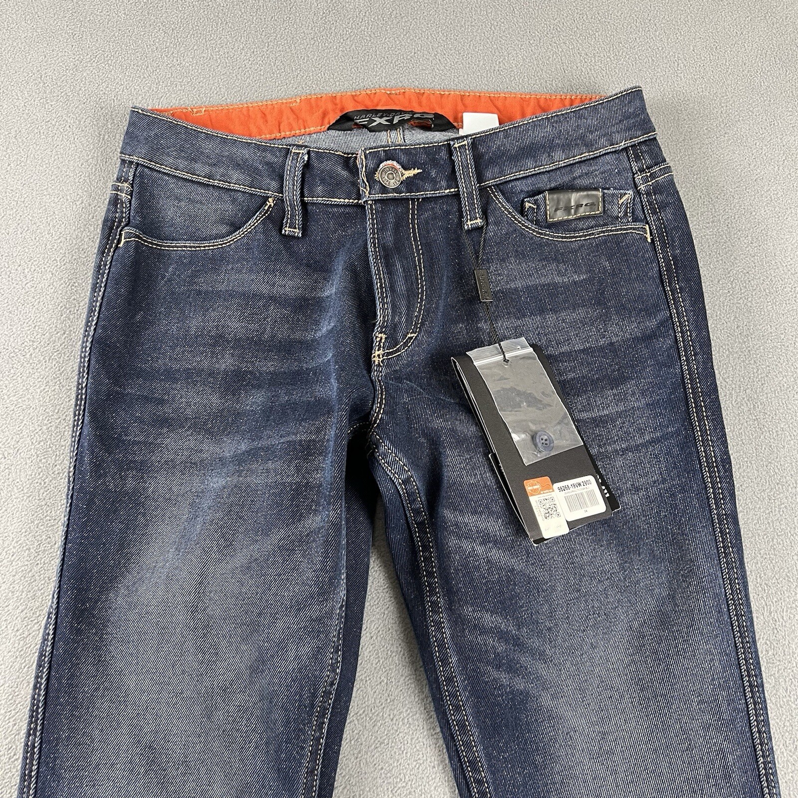 Harley Davidson Pants Womens 29X32 Blue Armalith FXRG Mid Rise Motorcycle Jeans