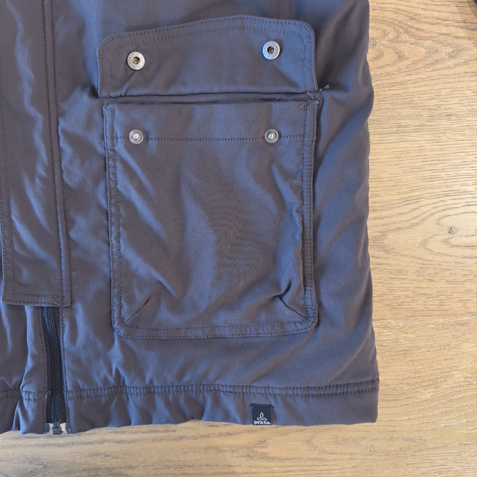 Prana Charcoal Insulated Field Jacket-Men’s Size M-Grey-Heavyweight-Stand Collar